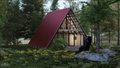 Sloped Roof Cottage in the Woods